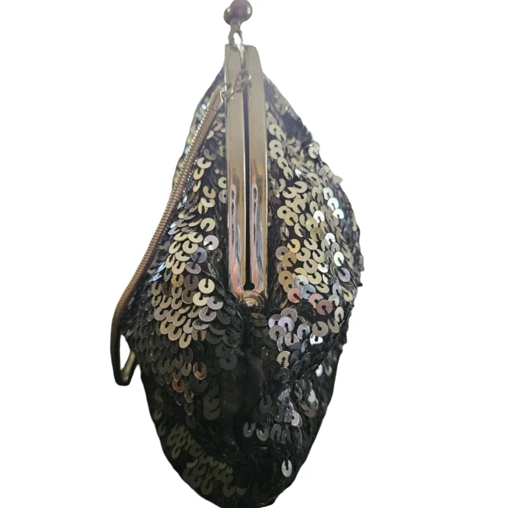 Sequin Kisslock Clutch Evening Purse